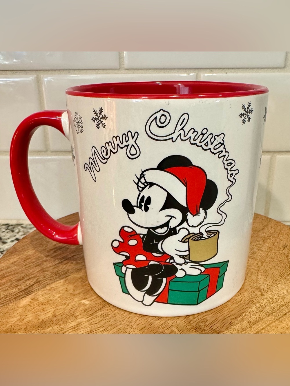 Disney Minnie Mouse Red, White & Green Holiday Mug